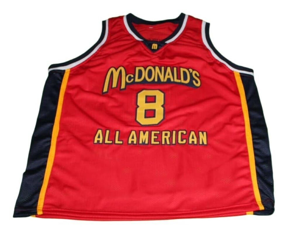 Kobe Bryant #8 McDonald's All American Basketball Jersey Red - Image 2