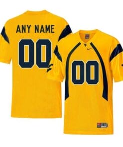 Custom West Virginia Mountaineers Jersey Yellow College Football Style 2