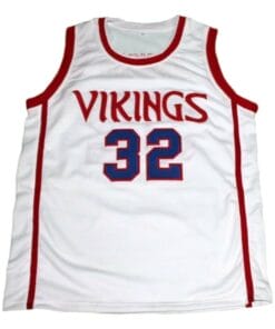 Alternative view of Magic Johnson #32 Vikings High School Basketball Jersey White