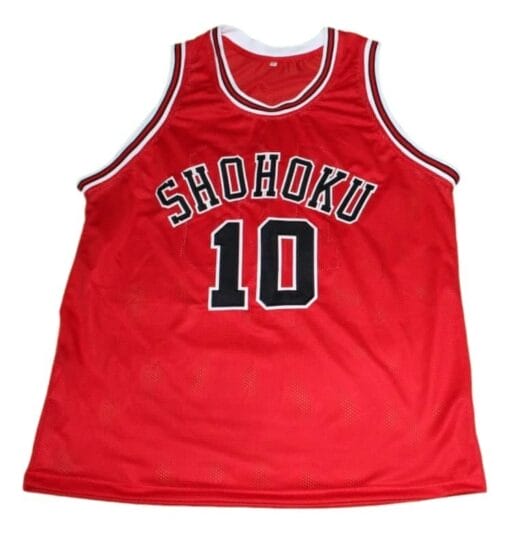Sakuragi Hanamichi #10 Shohoku Slam Dunk Basketball Jersey Red