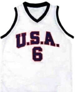 Alternative view of Lebron James #6 Team USA Basketball Jersey White