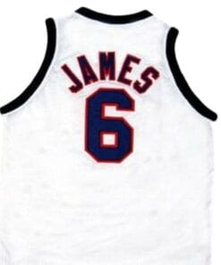 Lebron James #6 Team USA Basketball Jersey White