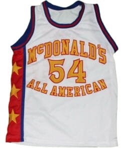 Alternative view of Kwame Brown #54 McDonald's All American Basketball Jersey White