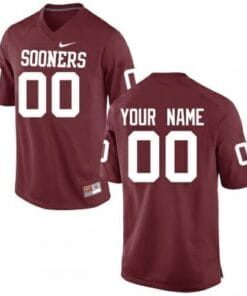 Custom OU Football Jersey Red College