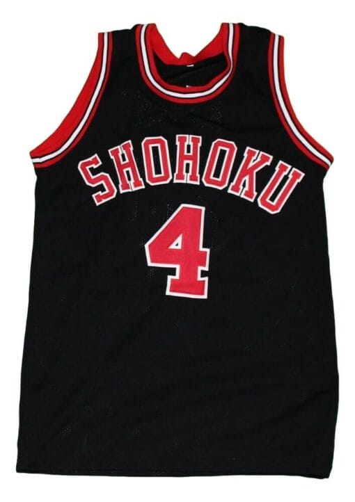 Akagi #4 Shohoku Slam Dunk New Basketball Jersey Black - Image 2