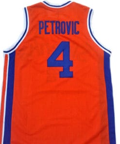 Drazen Petrovic #4 Sibenka Croatia Basketball Jersey Orange