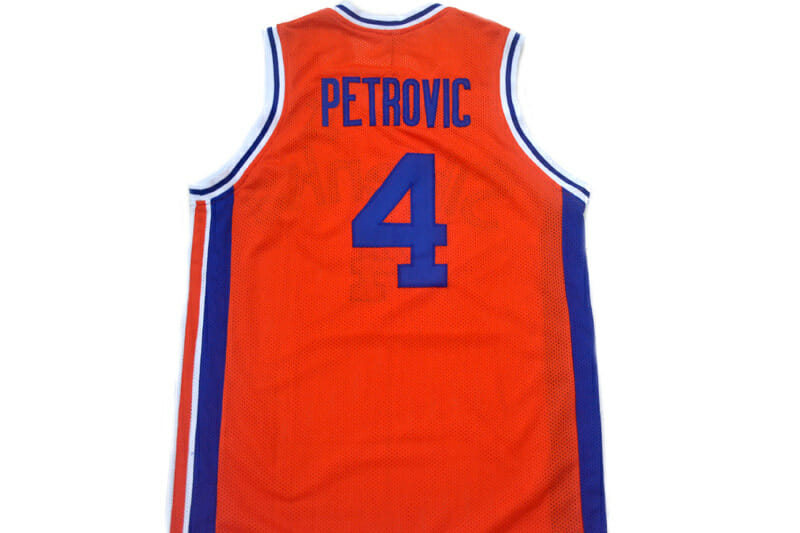 Drazen Petrovic #4 Sibenka Croatia Basketball Jersey Orange