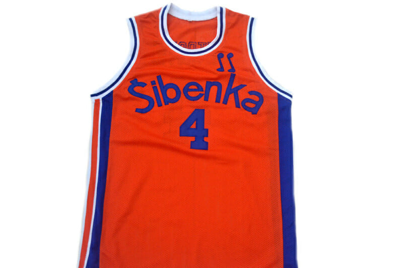 Drazen Petrovic #4 Sibenka Croatia Basketball Jersey Orange