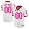 Custom Georgia Bulldogs Jersey White Pink College Football