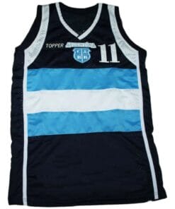Alternative view of Luis Scola #11 Topper Argentina Basketball Jersey Navy Blue