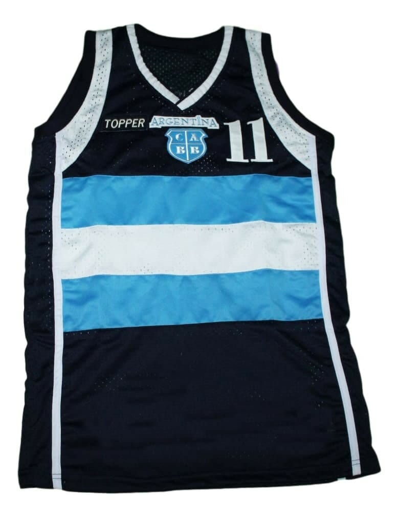 Luis Scola #11 Topper Argentina Basketball Jersey Navy Blue - Image 2