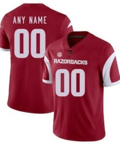 Custom Razorback Jersey Stitched Limited Replica College Red