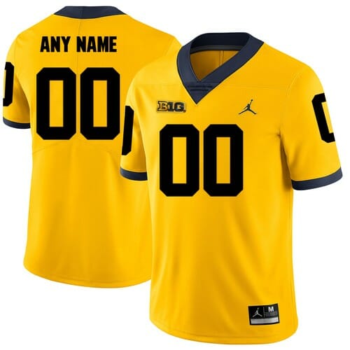 Michigan Wolverines Custom Jersey Yellow College Football