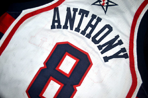 Carmelo Anthony #8 Team USA Basketball Jersey White - Image 3