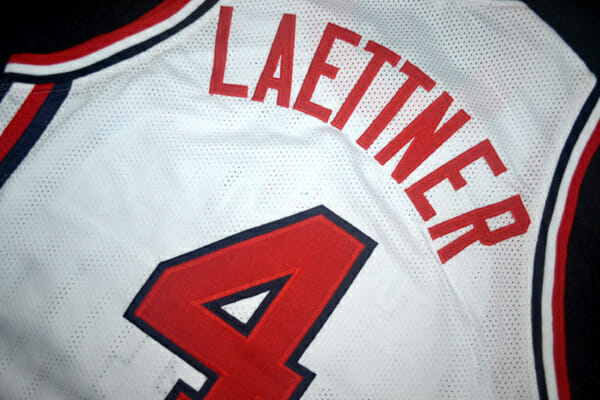 Christian Laettner #4 Team USA Basketball Jersey White - Image 3