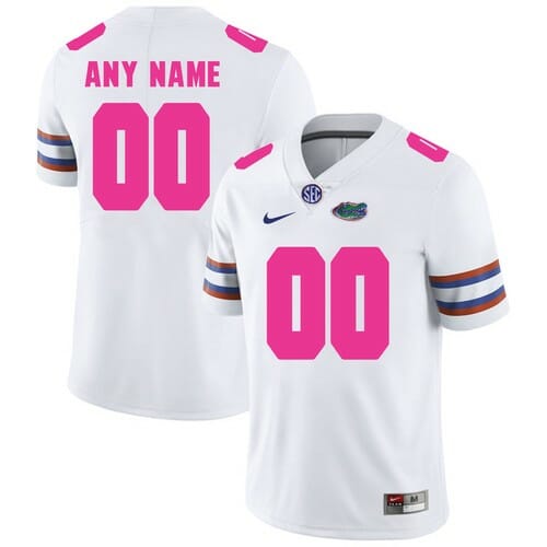Florida Gators Custom Jersey White Pink College Football