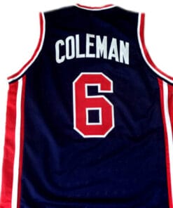 Derrick Coleman #6 Team USA Basketball Jersey Navy Blue