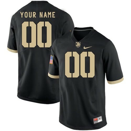 Custom Army Football Jersey Name and Number Black College