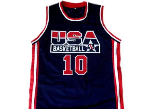 Reggie Miller #10 Team USA Basketball Jersey Navy Blue