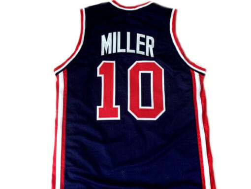 Reggie Miller #10 Team USA Basketball Jersey Navy Blue
