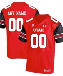 Custom Utah Utes Jersey Red Black College Football