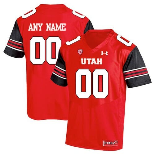 Custom Utah Utes Jersey Red Black College Football