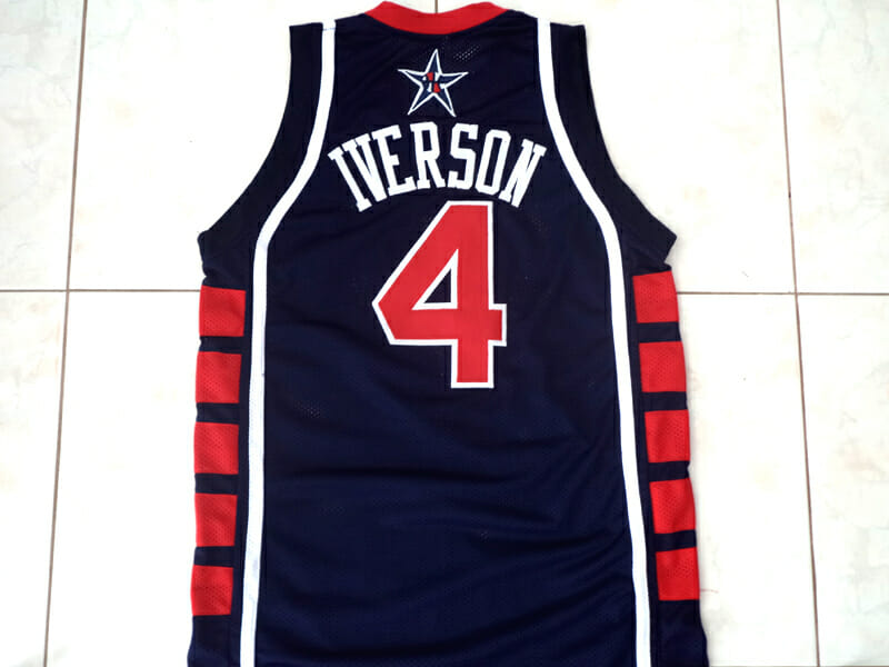 Allen Iverson #4 Team USA Basketball Jersey Navy Blue