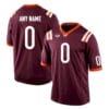 Custom Virginia Tech Jersey Stitched College Game Player Maroon