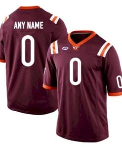 Custom Virginia Tech Jersey Stitched College Game Player Maroon