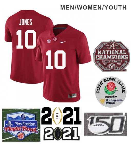 Alabama Crimson Tide #10 Mac Jones Football Jersey Red
