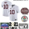 Alabama Crimson Tide #10 Mac Jones Football White Jersey
