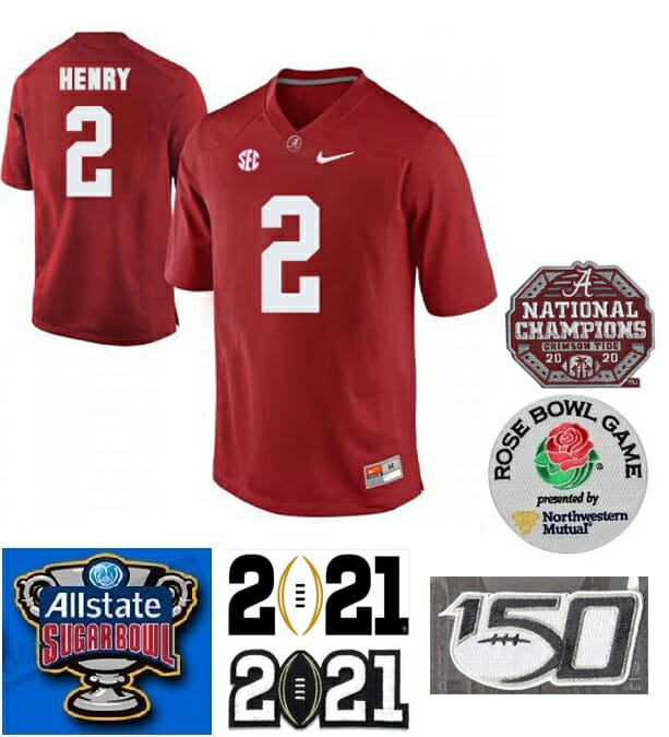 Alabama Crimson Tide #2 Derrick Henry Alabama Jersey Color Stitched Red