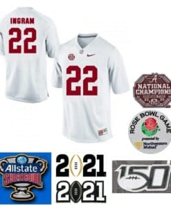 Alabama Crimson Tide #22 Mark Ingram Alabama Jersey Football White