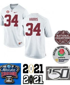 Alabama Crimson Tide #34 Damien Harris Football Jersey White