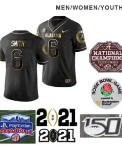 Alabama Crimson Tide #6 DeVonta Smith College Football Black Jersey