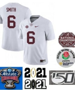 Alabama Crimson Tide #6 DeVonta Smith College Football Jersey White