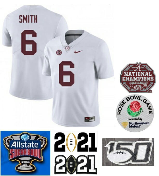 Alabama Crimson Tide #6 DeVonta Smith College Football Jersey White