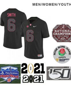 Alabama Crimson Tide #6 DeVonta Smith Football Black Jersey