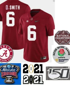 Alabama Crimson Tide #6 DeVonta Smith Alabama Jersey Football Red