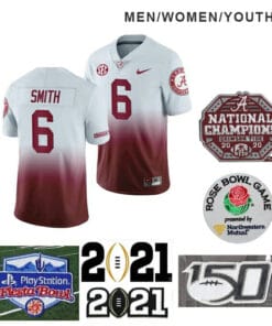 Alabama Crimson Tide #6 DeVonta Smith Football White Red Jersey