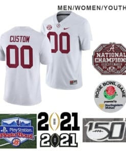 Custom Alabama Jersey Alabama Crimson Tide College Football White