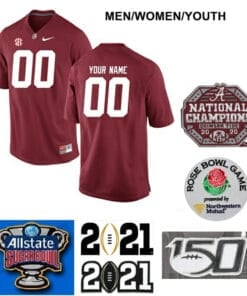 Custom Alabama Jersey Alabama Crimson Tide Football Red