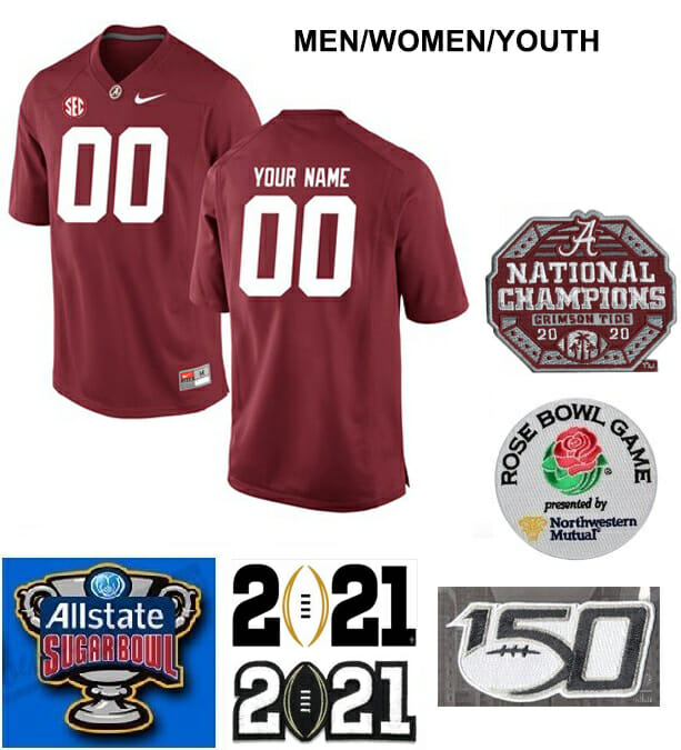 Custom Alabama Jersey Alabama Crimson Tide Football Red