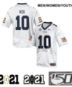 Auburn Tigers #10 Bo Nix Jersey Football White