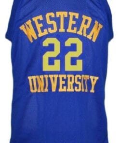 Alternative view of Butch Mcrae Western University Basketball Jersey Blue Chips Movie Blue