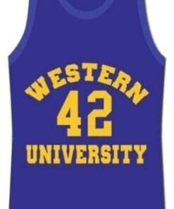 Ricky Roe Western University Basketball Jersey Blue Chips Movie Blue