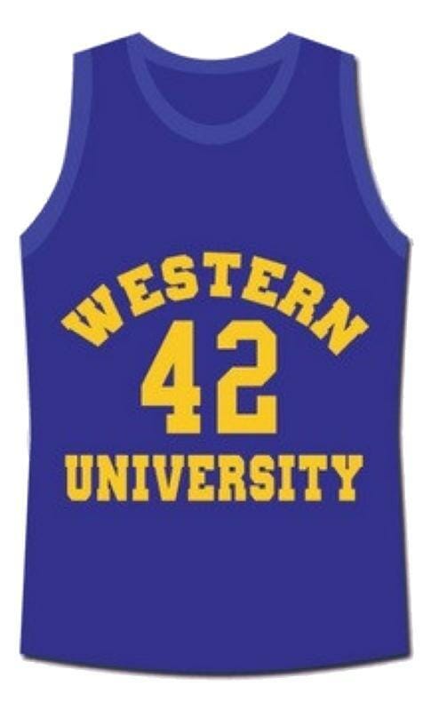 Ricky Roe Western University Basketball Jersey Blue Chips Movie Blue