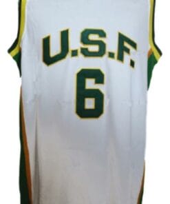 Bill Russell 6 College Basketball Jersey White 1
