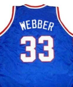 Chris Webber McDonald's All American Basketball Jersey Sewn Blue