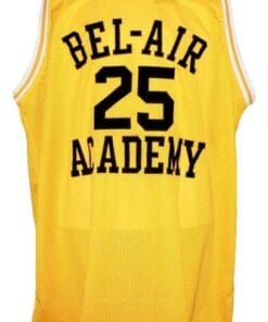 Alternative view of Carlton Banks #25 Bel-Air Academy Basketball Jersey New Sewn Yellow